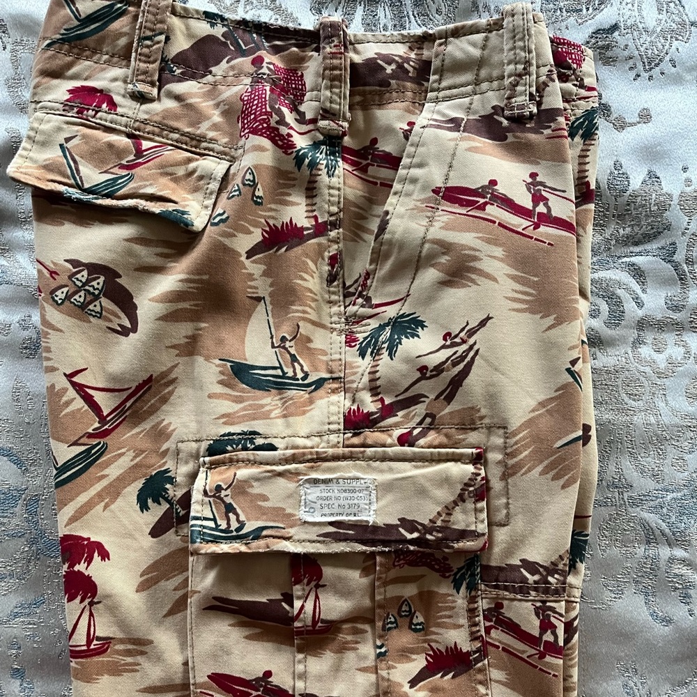 Ralph Lauren, Denim & Supply, Cargo Shorts, Island Theme